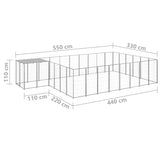 Dog Kennel Silver 15.73 m? Steel