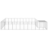 Dog Kennel Silver 19.36 m² Steel - Side View