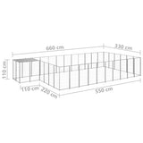 Dog Kennel Silver 19.36 m? Steel