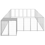 Dog Kennel Silver 22.99 m² Steel - Front View