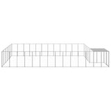 Dog Kennel Silver 22.99 m² Steel - Side View