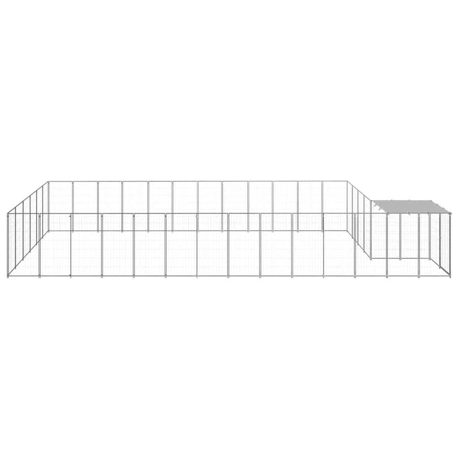 Dog Kennel Silver 22,99 m² Steel