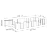 Dog Kennel Silver 22.99 m? Steel