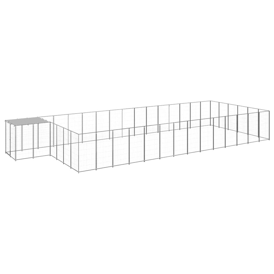Dog Kennel Silver 26,62 m² Steel