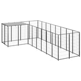 Dog Kennel Black 6.05 m? Steel