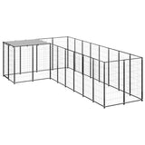 Dog Kennel Black 6.05 m² Steel