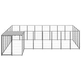 Dog Kennel Black 10.89 m? Steel