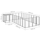 Dog Kennel Black 10.89 m? Steel