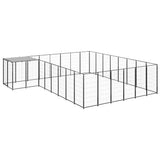 Dog Kennel Black 15.73 m? Steel