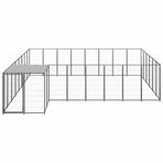 Dog Kennel Black 15,73 m² Steel