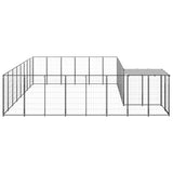 Dog Kennel Black 15.73 m² Steel - Side View