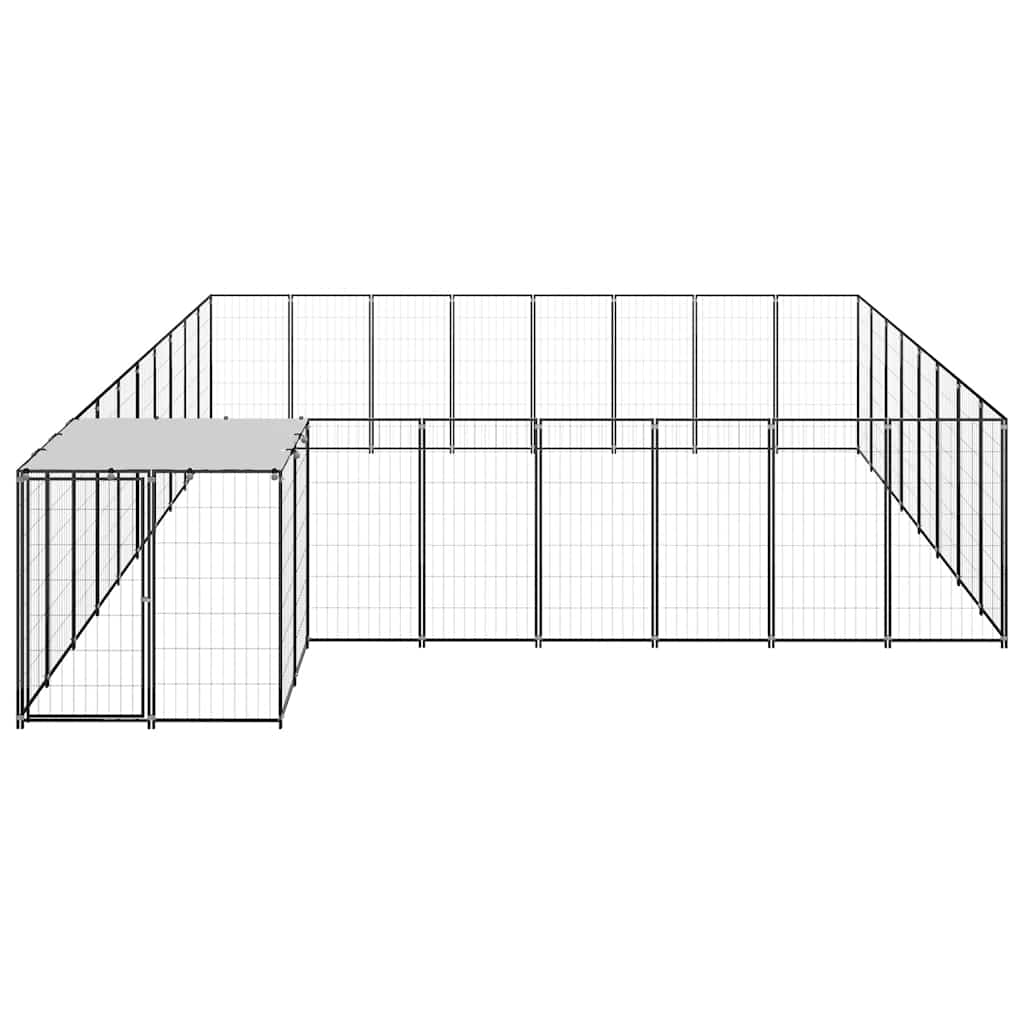 Dog Kennel Black 20.57 m? Steel
