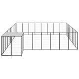 Dog Kennel Black 20.57 m? Steel