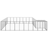 Dog Kennel Black 20.57 m? Steel