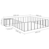 Dog Kennel Black 20.57 m? Steel