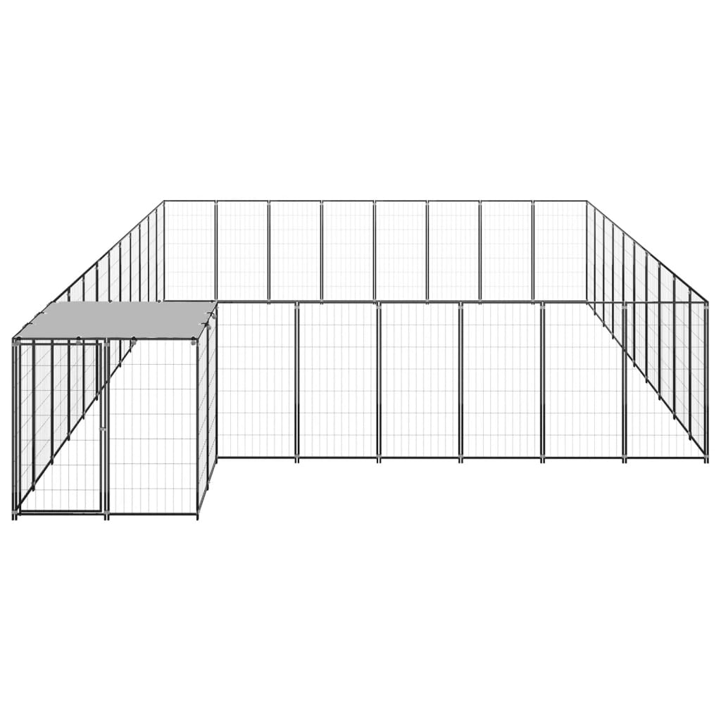 Dog Kennel Black 25.41 m? Steel