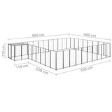 Dog Kennel Black 25.41 m? Steel