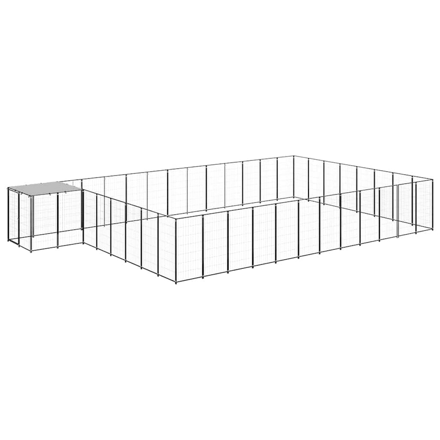 Dog Kennel Black 30,25 m² Steel