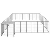 Dog Kennel Black 30.25 m? Steel