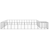 Dog Kennel Black 30.25 m? Steel - Top-Down View