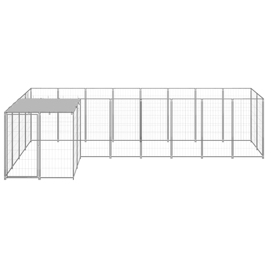 Dog Kennel Silver 6.05 m? Steel