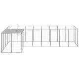 Dog Kennel Silver 6.05 m² Steel - Front View