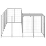 Dog Kennel Silver 6.05 m² Steel - Side View