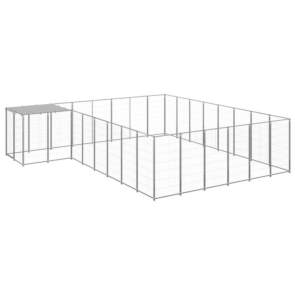 Dog Kennel Silver 15.73 m? Steel