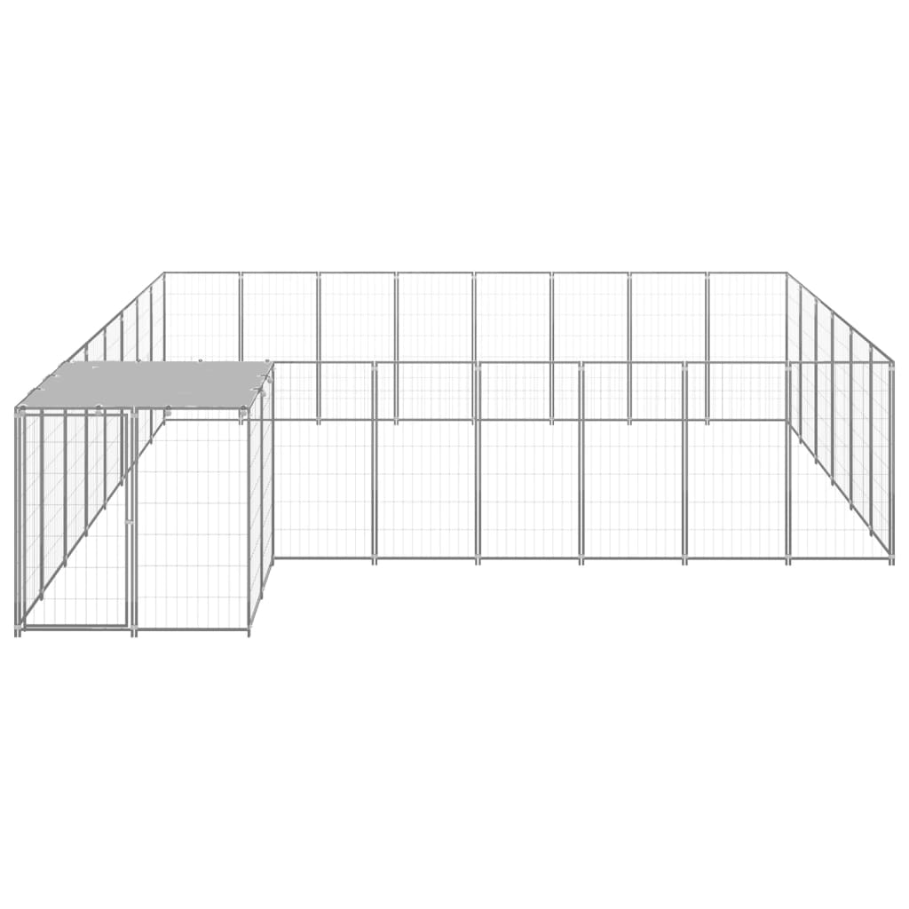 Dog Kennel Silver 15.73 m? Steel