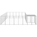 Dog Kennel Silver 15.73 m? Steel - Top-Down View