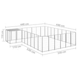 Dog Kennel Silver 15.73 m? Steel