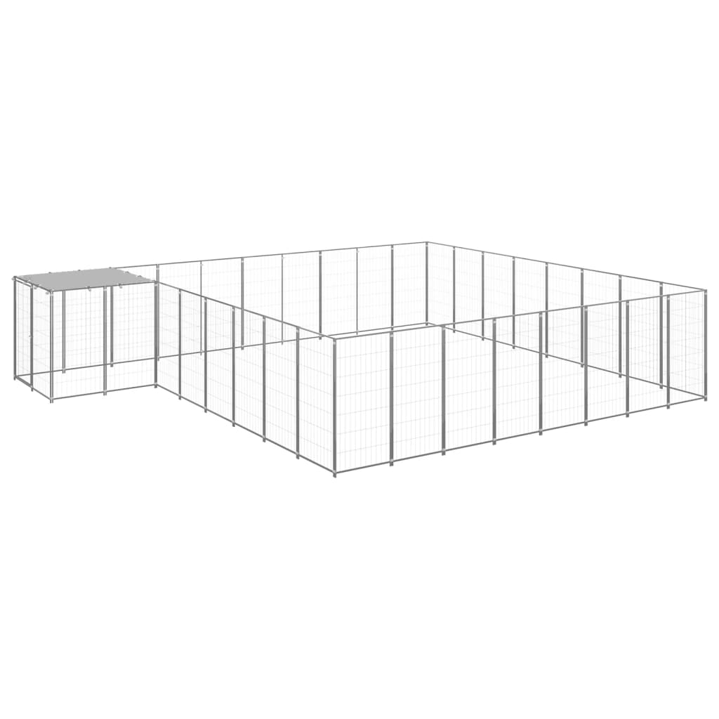 Dog Kennel Silver 20.57 m? Steel