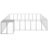 Dog Kennel Silver 20.57 m² Steel - Front View