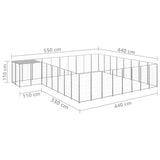 Dog Kennel Silver 20.57 m? Steel