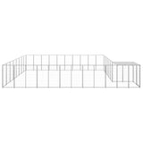 Dog Kennel Silver 25.41 m² Steel - Side View