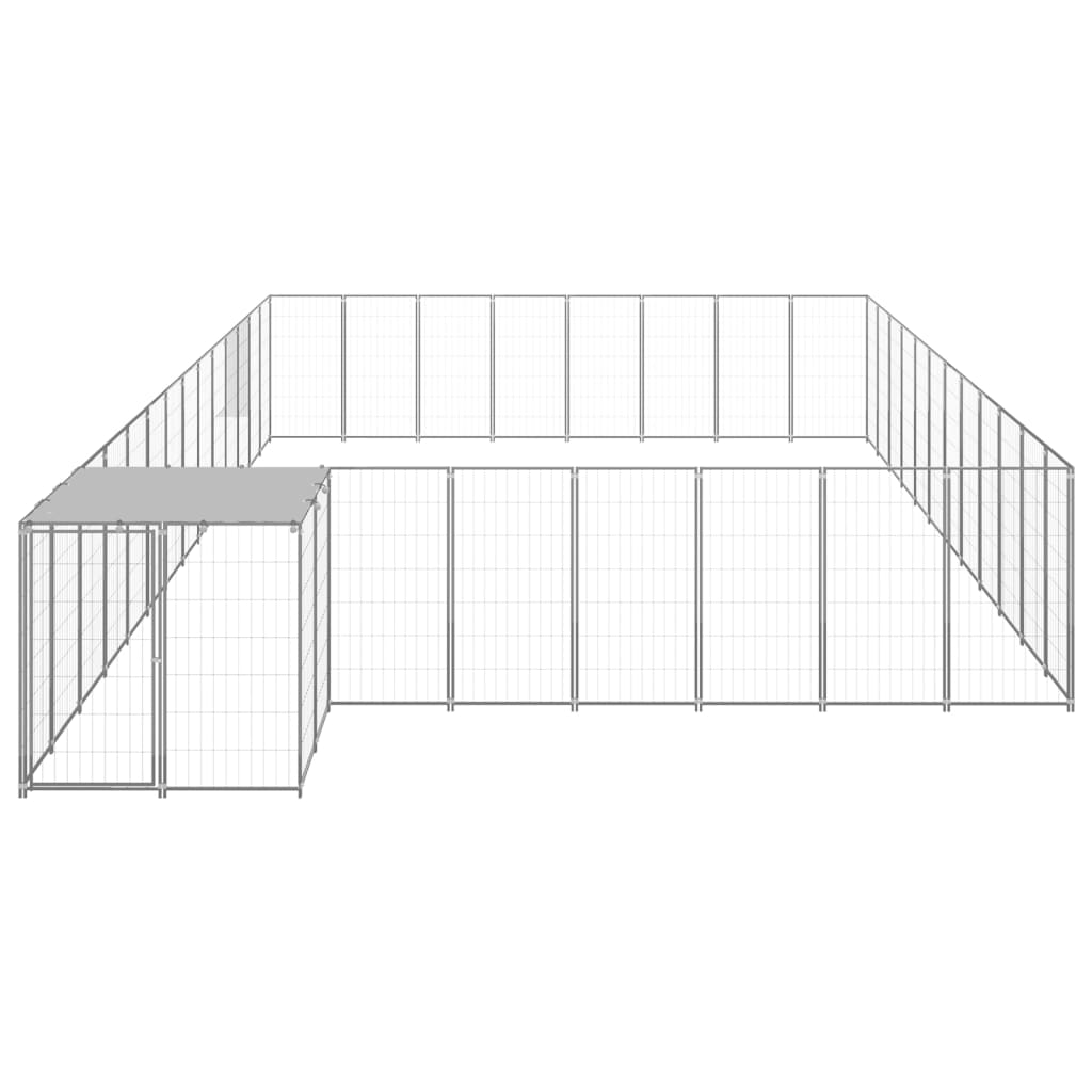 Dog Kennel Silver 30.25 m? Steel