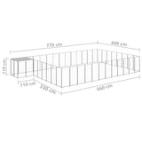 Dog Kennel Silver 30.25 m? Steel