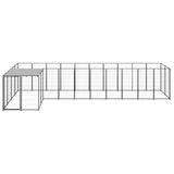 Dog Kennel Black 7.26 m? Steel