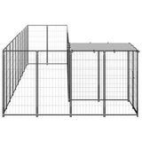 Dog Kennel Black 7.26 m? Steel