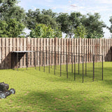 Dog Kennel Black 7.26 m? Steel