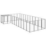 Dog Kennel Black 13.31 m² Steel