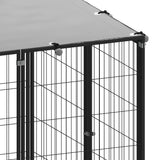 Dog Kennel Black 13.31 m² Steel - 45-Degree Angle