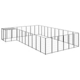 Dog Kennel Black 19.36 m? Steel
