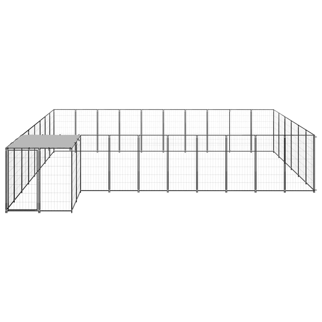 Dog Kennel Black 19.36 m? Steel