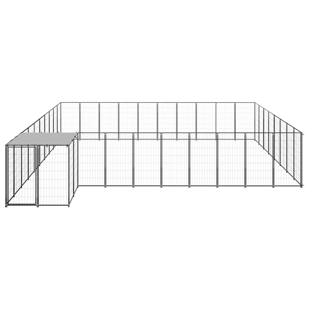 Dog Kennel Black 25.41 m? Steel