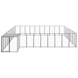 Dog Kennel Black 25.41 m? Steel - Side View