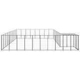 Dog Kennel Black 25.41 m? Steel - Top-Down View