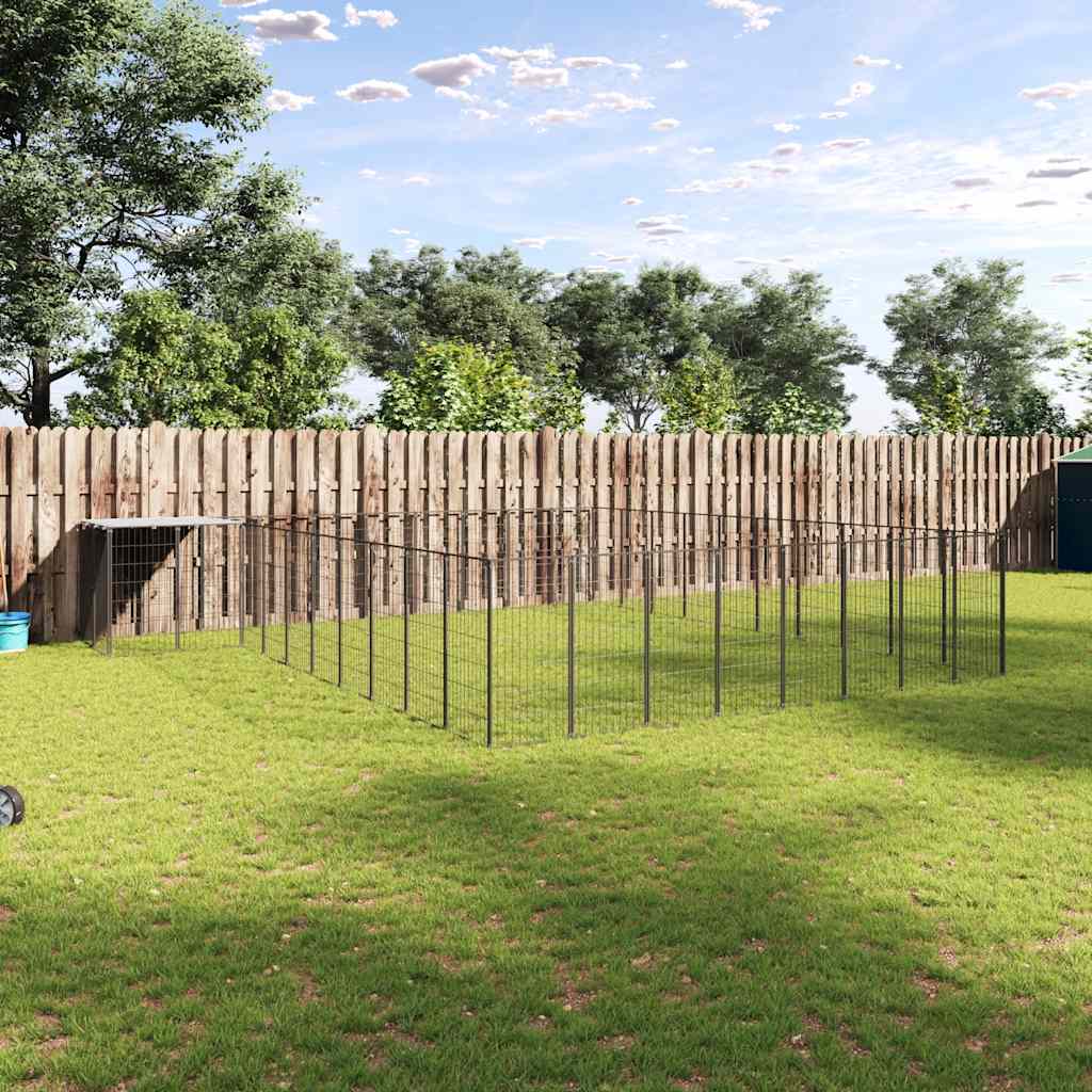 Dog Kennel Black 25.41 m? Steel