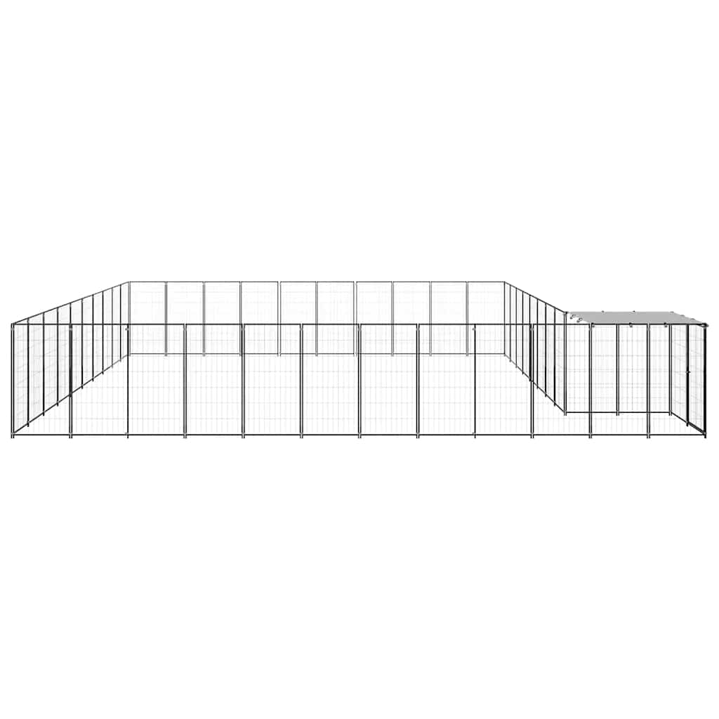 Dog Kennel Black 31.46 m? Steel