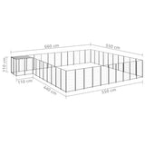 Dog Kennel Black 31.46 m? Steel